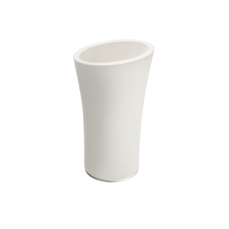 Belle portacepillos de encimera Blanco Mate-Cromo