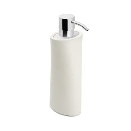 Belle dosificador de encimera Blanco Mate-Cromo