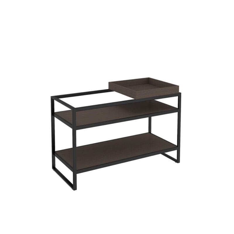 The Grid Mueble Auxiliar Negro Mate/Roble Obscuro