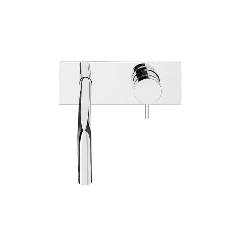 FLOW Mezclador a muro de lavabo caño de 250 mm con válvula click-clack Cromo
