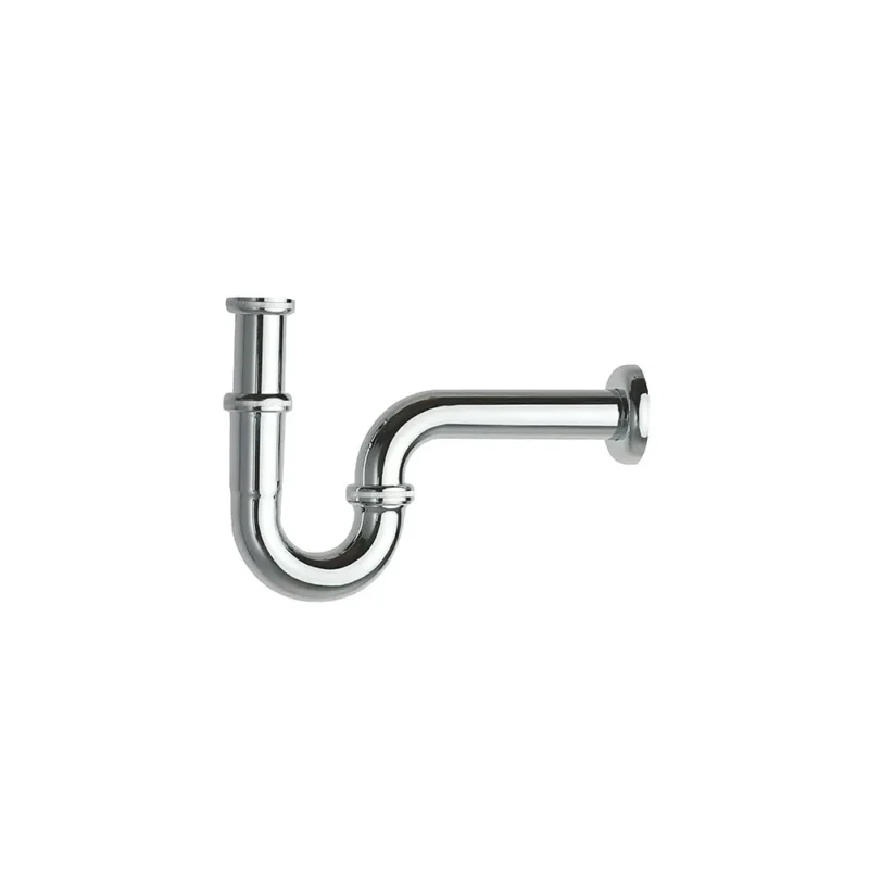 Sifón curvo articulado para lavabo Cromo