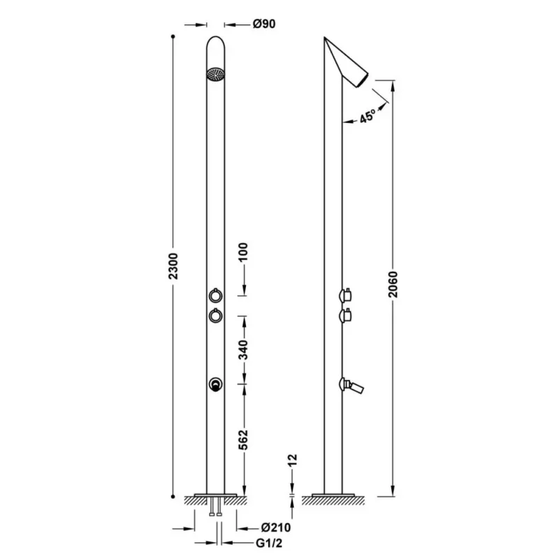 Columna de ducha para jardín o piscina - Image 2