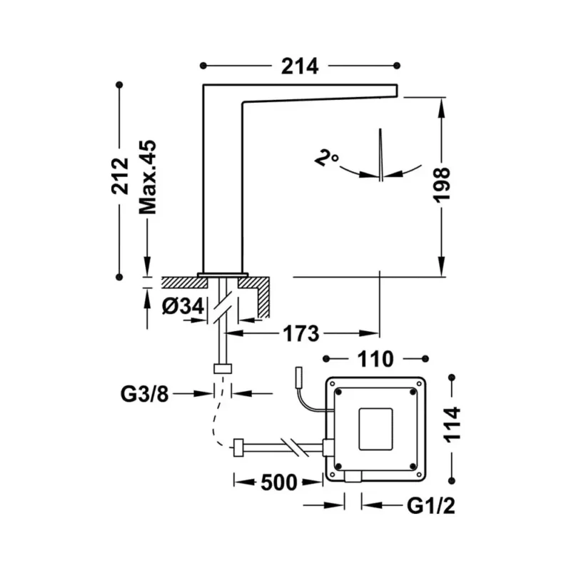 Grifo electrónico de 1 agua para lavabo con sensor de infrarrojos - Image 4