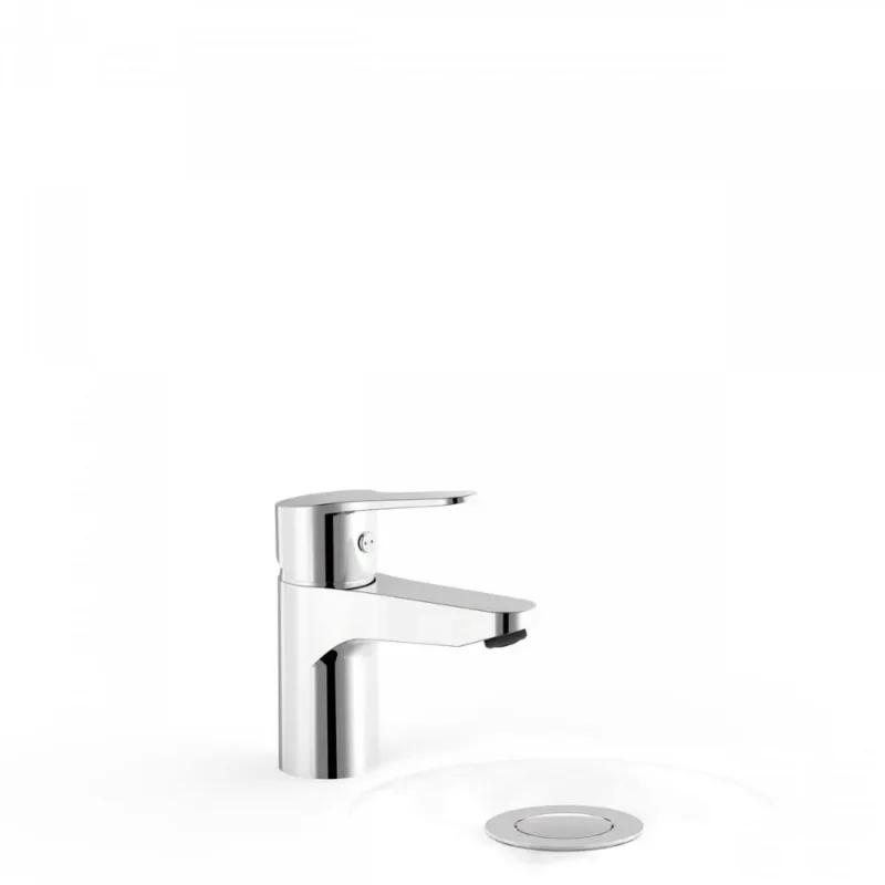 Base-Tres Grifo monomando ecoeficiente para lavabo con válvula desagüe Click-Clack Cromo