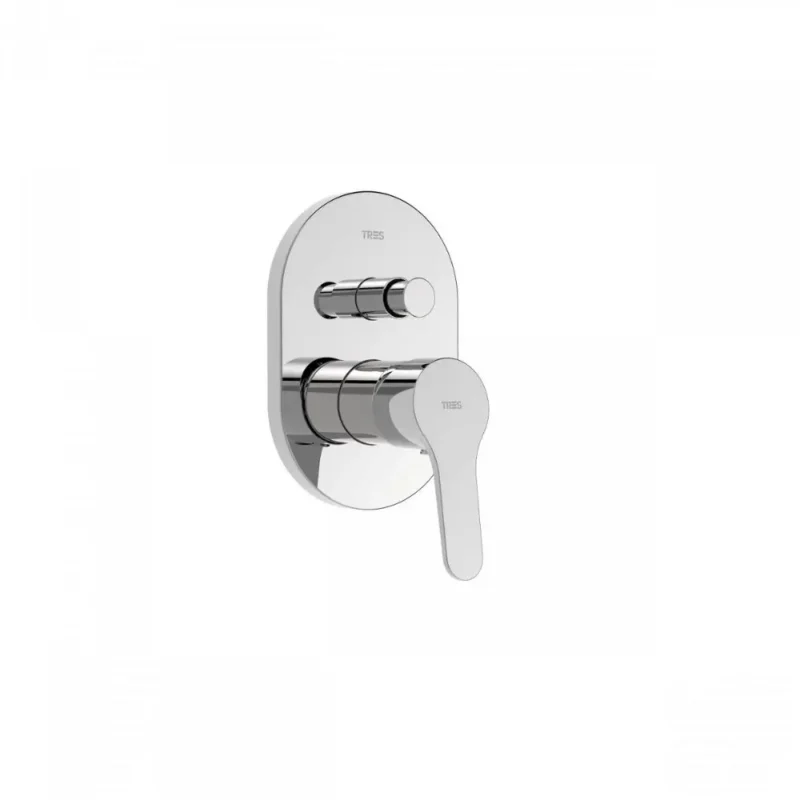 Base-Tres Grifo monomando empotrado de 2 vías para ducha Cromo