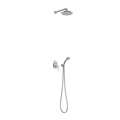 Base-Tres Kit de grifo monomando empotrado de 2 vías para ducha Cromo