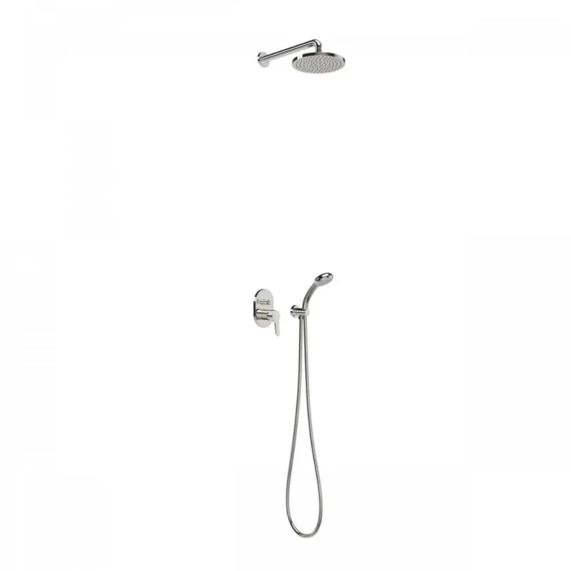 Base-Tres Kit de grifo monomando empotrado de 2 vías para ducha Cromo