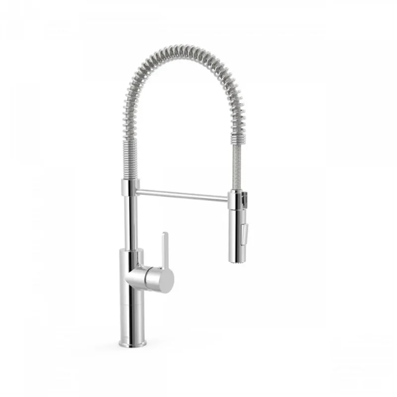Grifo monomando con ducha extraíble con 2 tipos de chorro para cocina industrial Cromo
