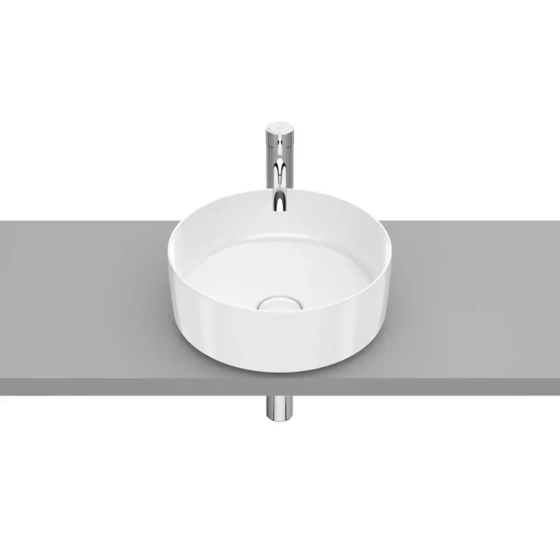 Inspira Round Lavabo de Fineceramic de sobre encimera 370 x 370 mm Blanco - Image 2