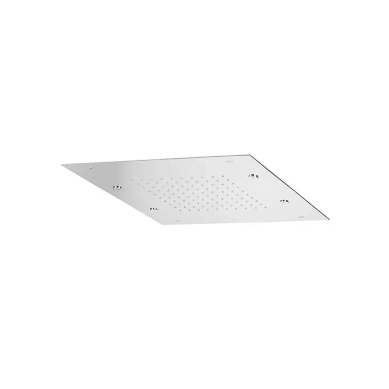 Kuatro NK Rociador ultraslim cuadrado empotrado 500 mm con efecto lluvia y nebulizado Inox