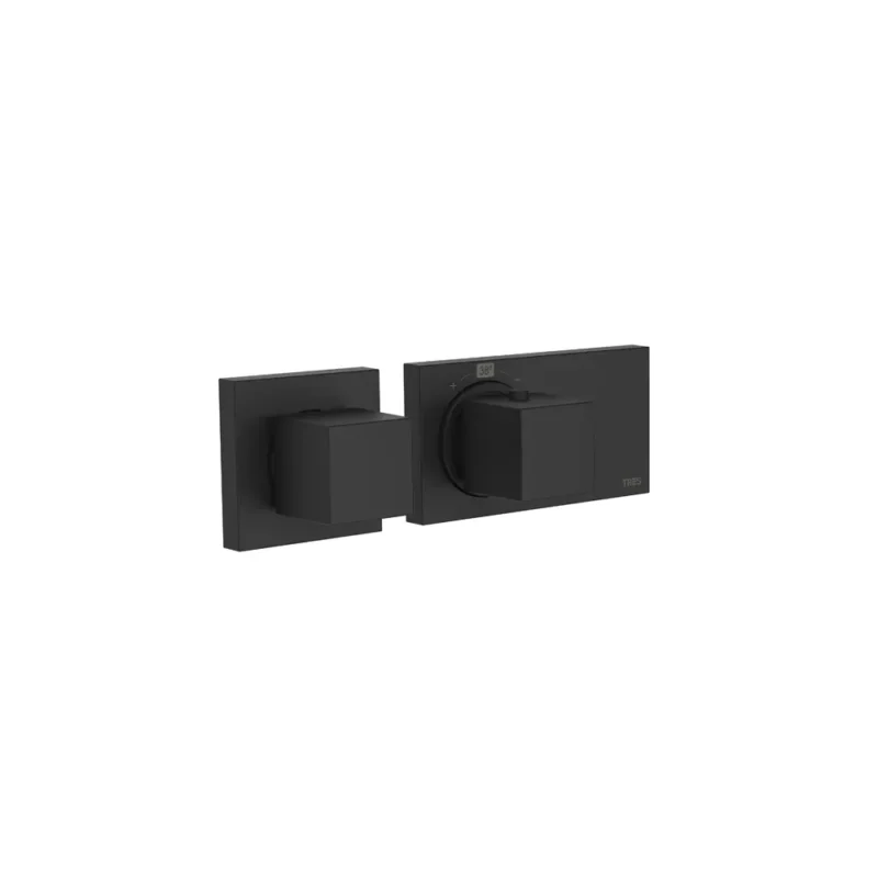 Block-System® Grifo termostático empotrado de 1 vía Negro Mate