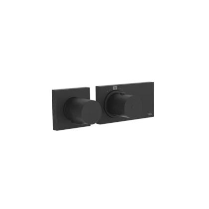 Block-System® Grifo termostático empotrado de 1 vía maneta redonda Negro Mate