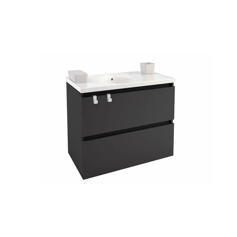 B-box mueble 2 cajones con lavabo integrado 80 cm - Image 2