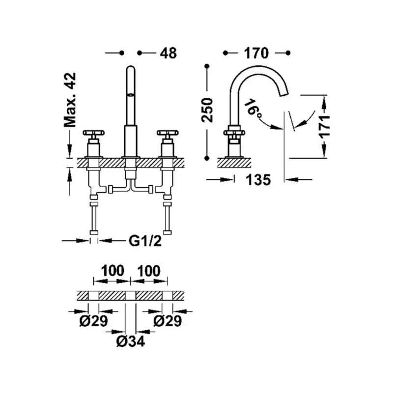 Mont Blanc Grifo bimando de repisa para lavabo - Image 4