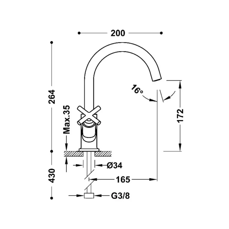 Mont Blanc Grifo bimando alto para lavabo - Image 3