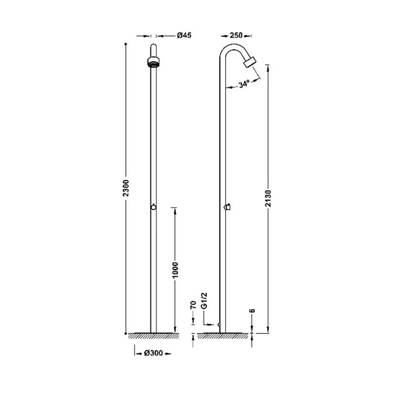 Columna de ducha de 1 agua para jardín o piscina - Image 2