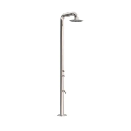 Columna de ducha para jardín o piscina con rociador de Ø 295 mm Acero