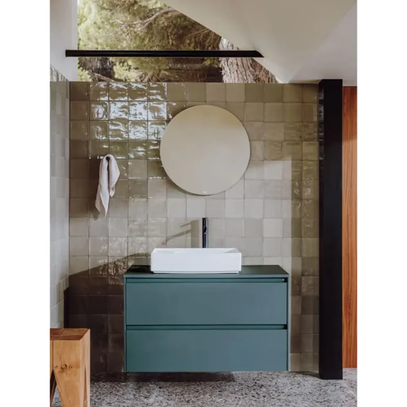 Ona Lavabo de porcelana de sobre encimera Blanco Brillo