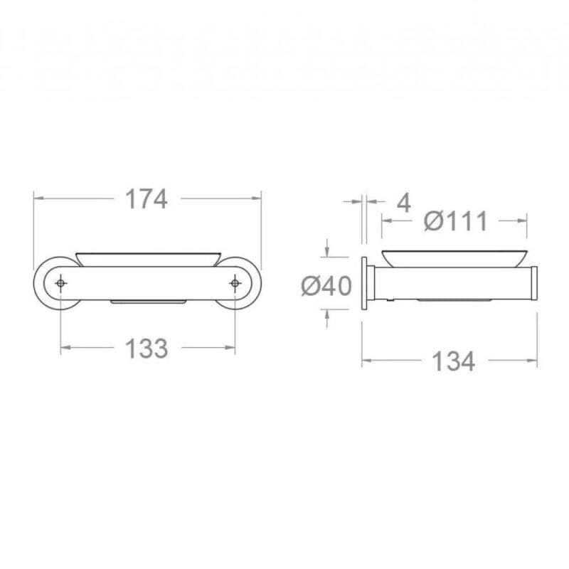 Ergos soporte jabonera de pared para baño con sistema de instalación dual - Image 2