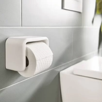 Onda Portarrollo con tapa Blanco