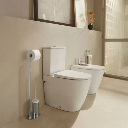 Ona Taza Rimless adosada a pared compacta con salida dual