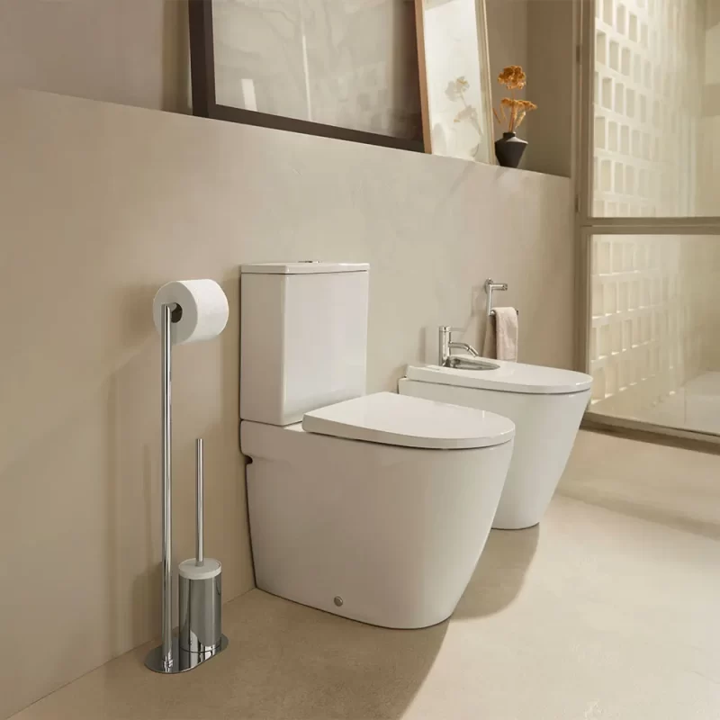 Ona Taza Rimless adosada a pared compacta con salida dual - Image 4