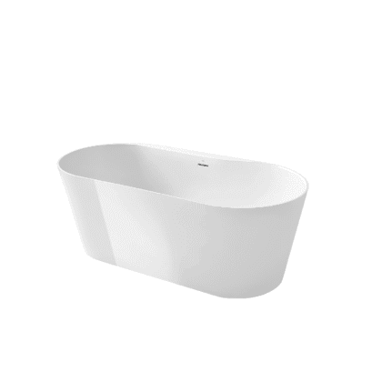 RAINA Bañera de Stonex® ovalada con desagüe click-clack y sifón
