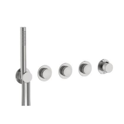 Switch - Grifería termostática empotrable de 3 vías para baño-ducha con ducha de mano y soporte con toma de agua