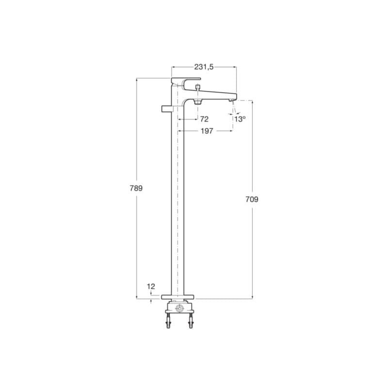 L90 Grifería de pie para baño-ducha con inversor automático - Image 3